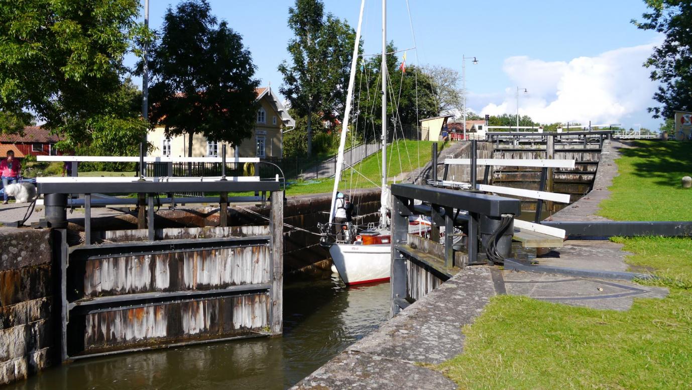 Schleuse bei Sjötorp am Vänern See