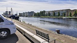 240901-31v Halmstad - Wohnmobilstellplatz am Yachthafen